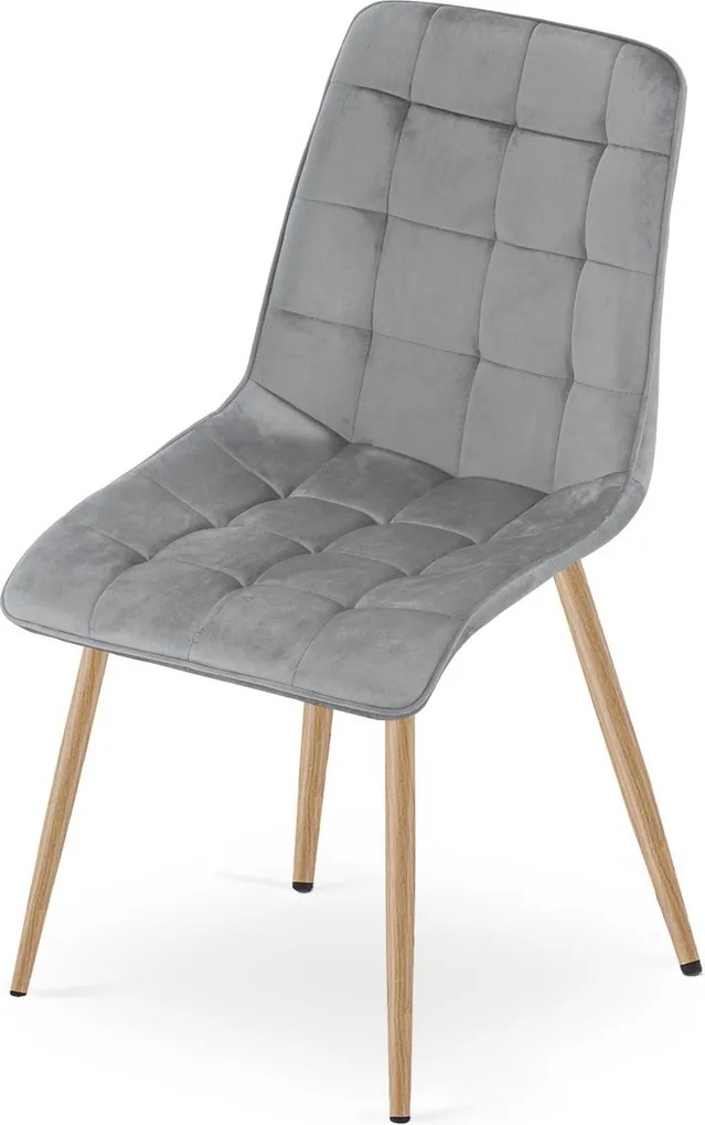 Scaun de masa SPLIT VELVET, gri deschis