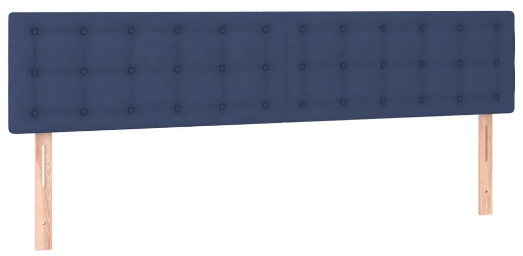346502 vidaXL Tăblii de pat, 2 buc, albastru, 90x5x78/88 cm, textil