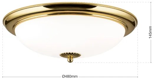 Orion - Lampă de tavan EMPIRA, 3xE27/40W/230V, Ø 48 cm, aurie