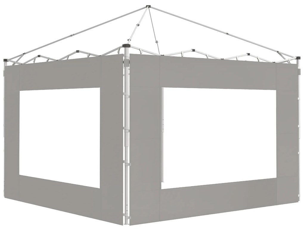 Outsunny Set de 2 laterale de cort, barnum 295x195 cm, Panouri de schimb din material pentru pergolă de 6x3 sau 3x3 m, gri | Aosom Romania