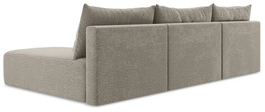 Colțar bej extensibil/cu spațiu de depozitare Kalena – Makamii