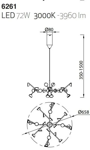 Lustra LED design modern ADN alb Medium