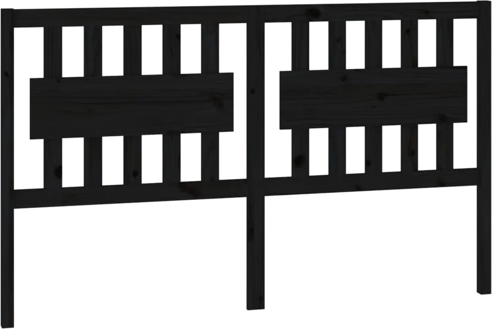 vidaXL Tăblie de pat, negru, 155,5x4x100 cm, lemn masiv de pin