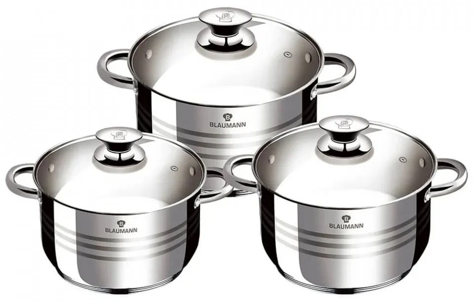 RESIGILAT - Set oale inox cu capac. 6 piese Jumbo Gourmet line blaumann BL 3174
