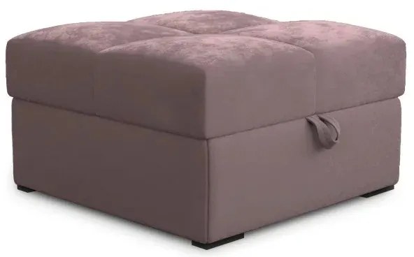 Taburet roz ZENOVA cu spatiu de depozitare 65x65 cm