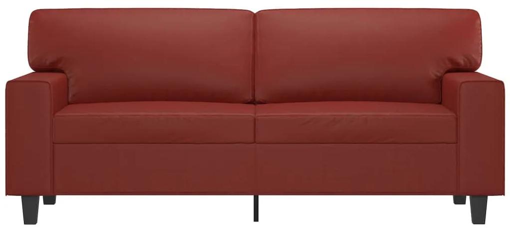 Canapea cu 2 locuri, rosu vin, 140 cm, piele ecologica Bordo, 174 x 77 x 80 cm