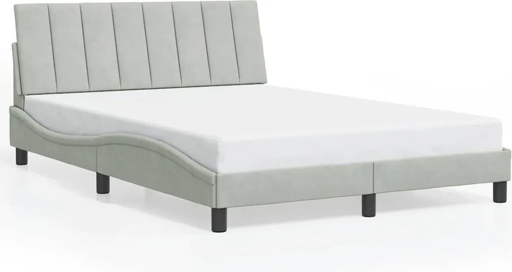 vidaXL Cadru de pat fără saltea, Hanko, gri deschis, 140x200 cm, catifea