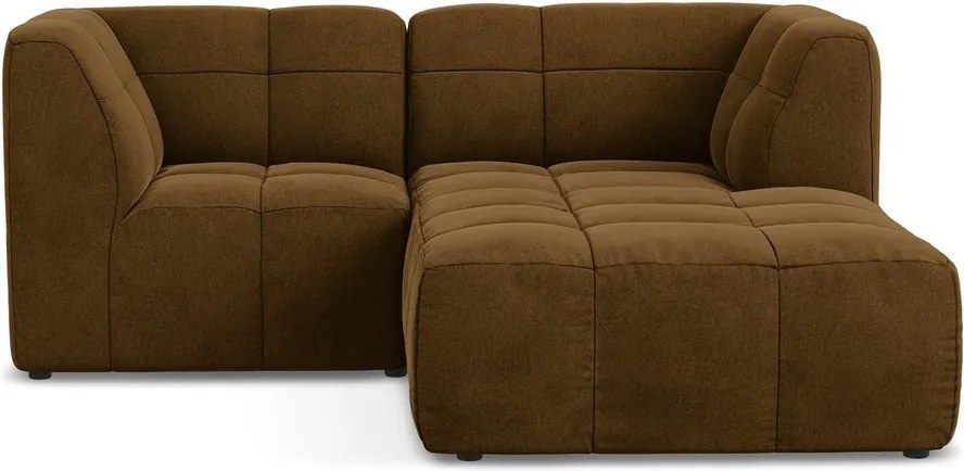 Colțar galben muștar cu tapițerie din catifea (cu colț pe partea dreaptă/cu șezlong) Aloha – Makamii