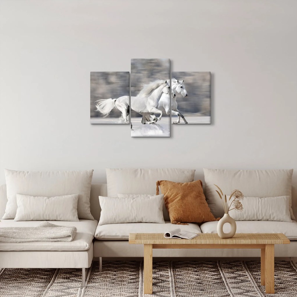 Tablou - Cai albi în timpul iernii (90x60 cm)