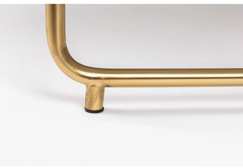 Măsuță de cafea albă/aurie rotundă cu blat din marmură ø 70 cm Timpa – White Label