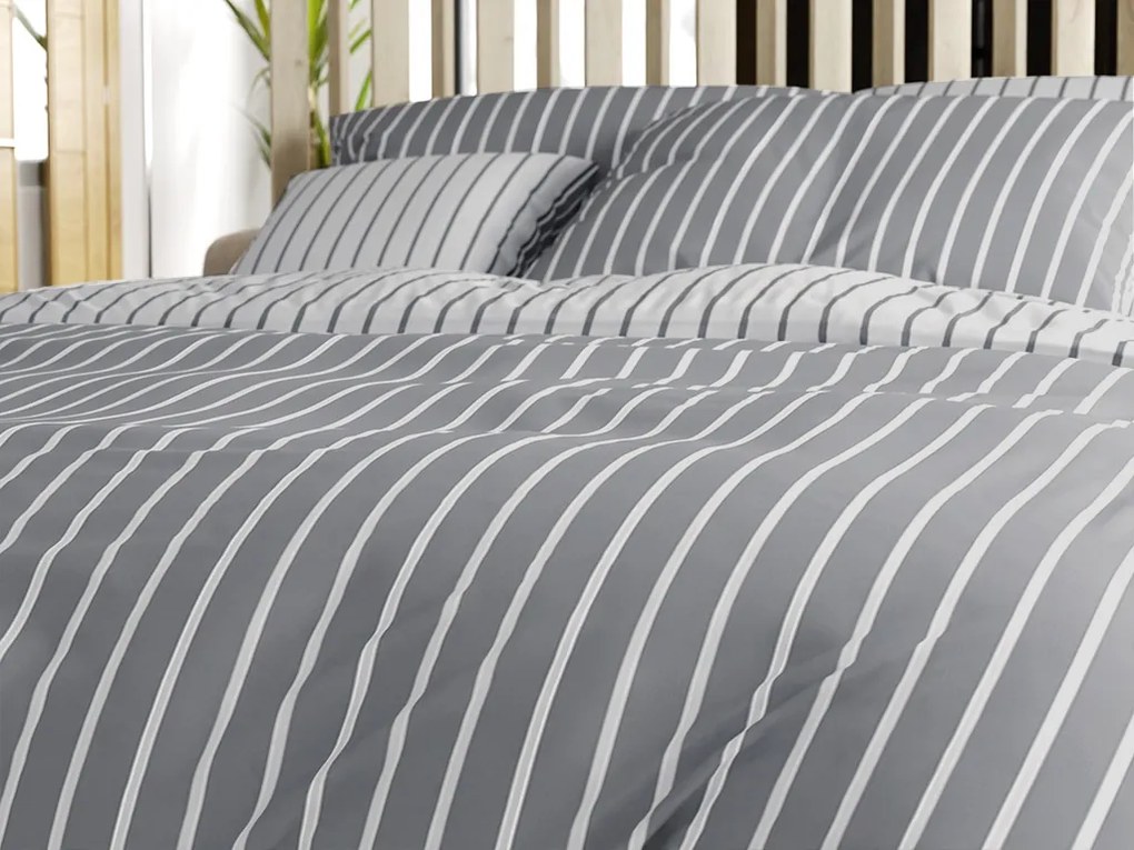 Lenjerie de pat din bumbac Renforce CAPRIVI gri cu buzunar hotelier Dimensiune lenjerie de pat: 70 x 90 cm | 140 x 200 cm