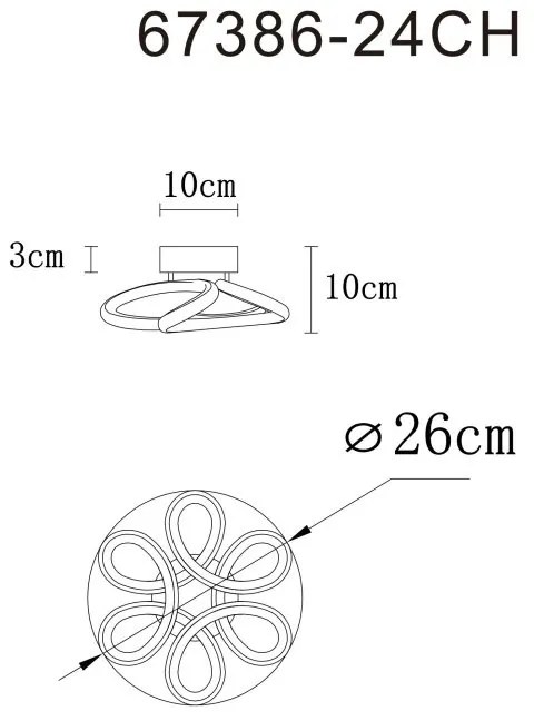 Plafoniera LED CCT MELISAND sampanie mat