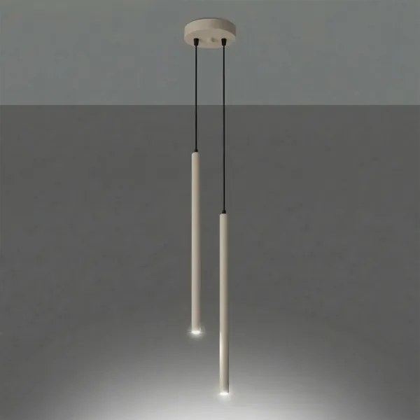 Sollux SL.2118 - Lustră suspendată pe cablu PASTELO 2xG9/8W/230V taupe