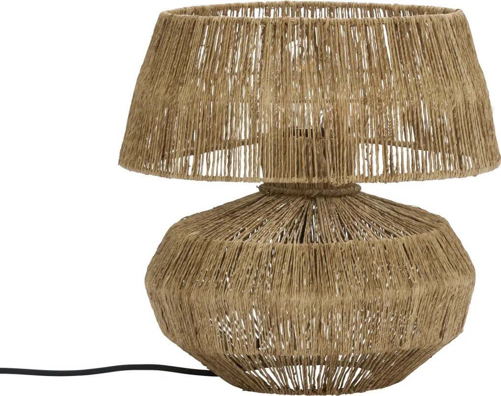 Lampă de masă din iută împletită manual, D38×H39 cm, „Raja"