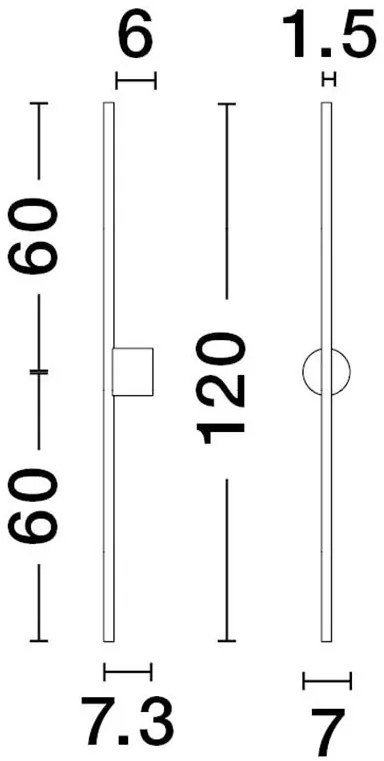 Aplica de perete LED design liniar Aden 120cm