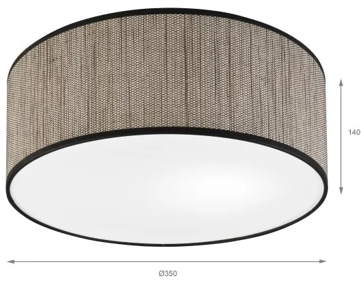 Plafonieră SIRJA, 2 x E27, 15 W, 230 V, Ø 35 cm, maro