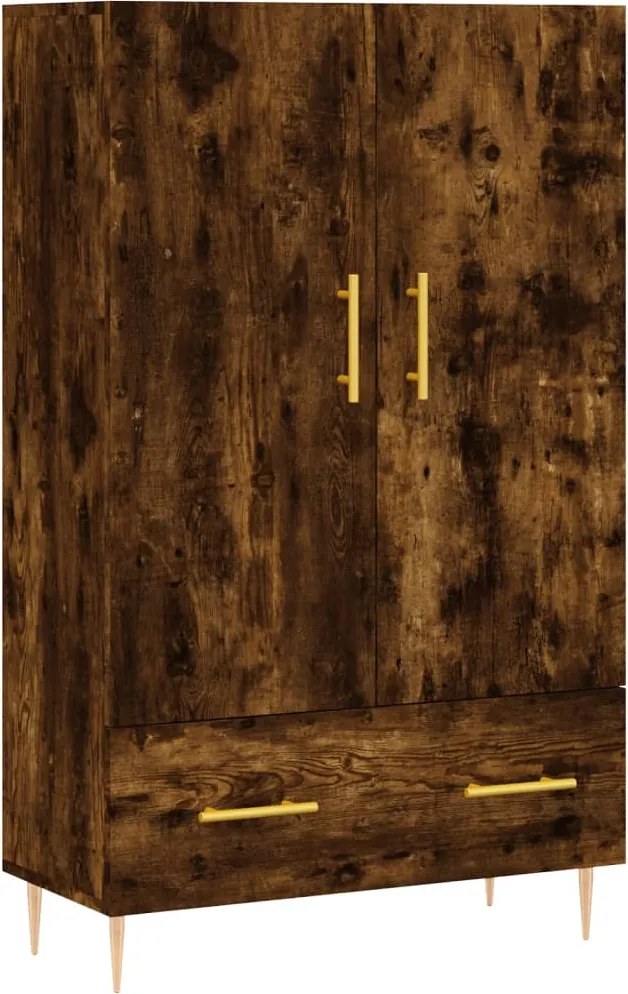 vidaXL Dulap înalt, stejar afumat, 69,5x31x115 cm, lemn prelucrat