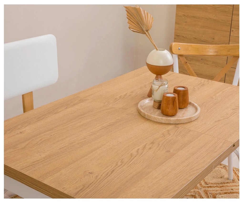 Set mobilier sufragerie Duvasa 23 (alb) (pentru 4 persoane). 1093794