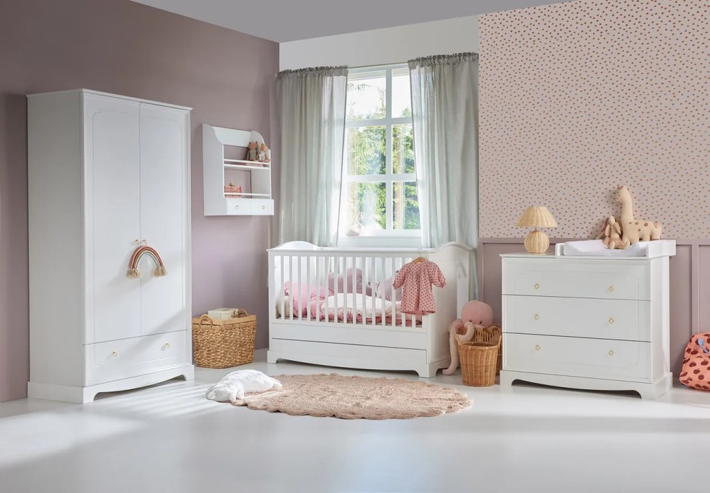 Comoda Royal alba cu 3 sertare