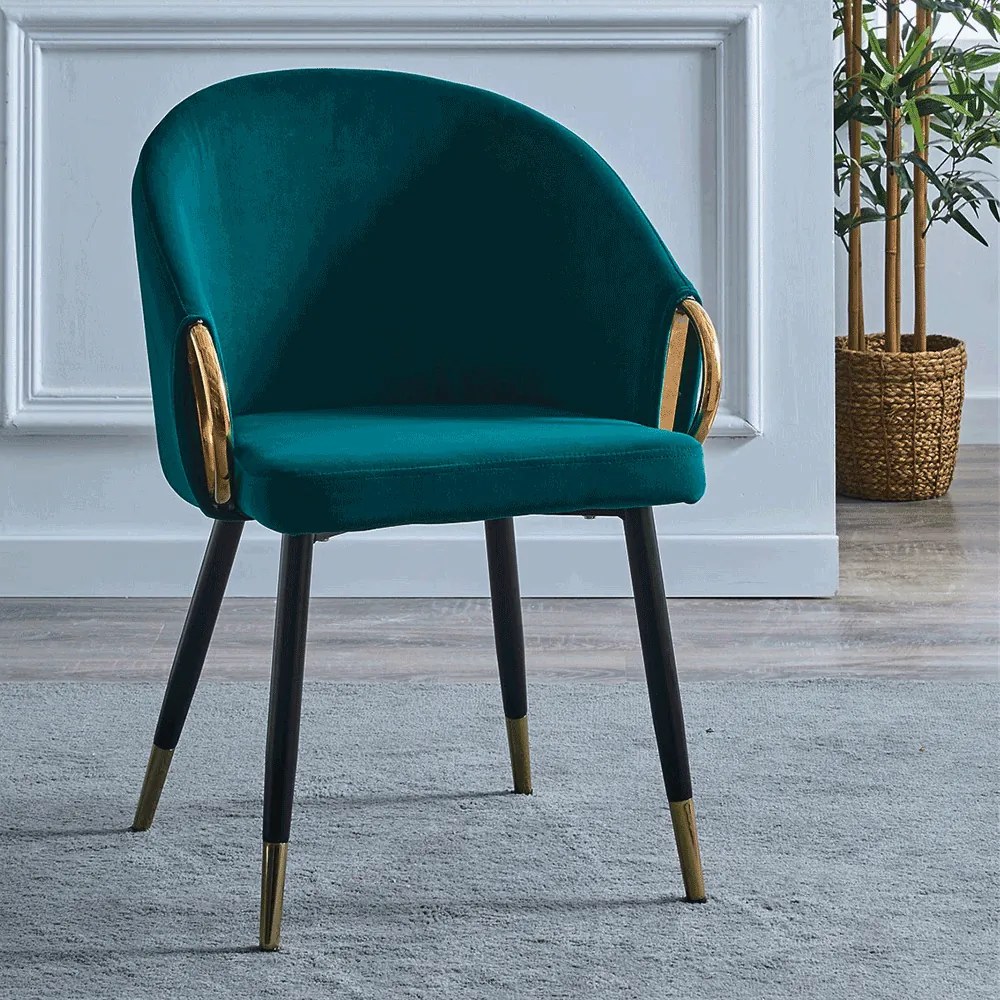 Fotoliu de design Hafnon (Smaragd + auriu Crom). 1034355