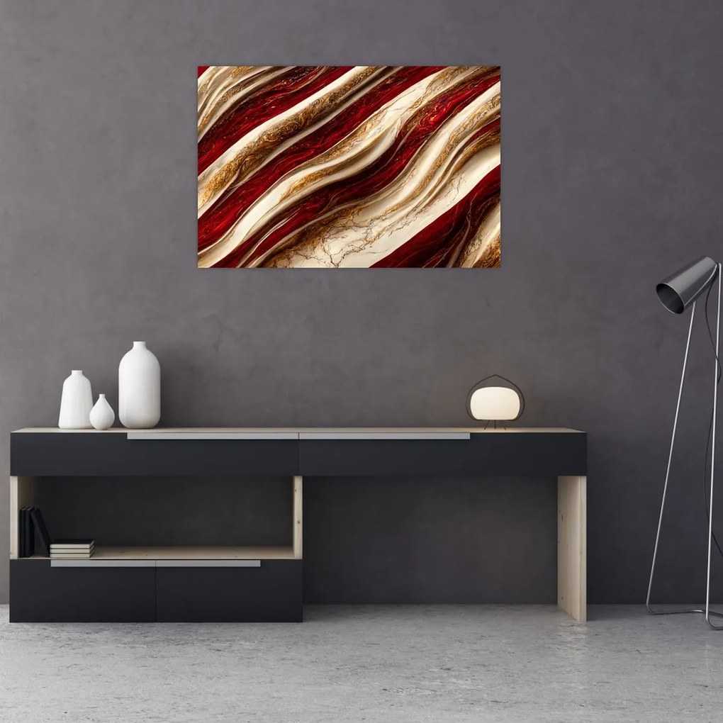 Tablou - Aur - textură albă (90x60 cm)