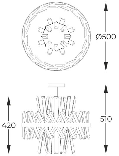 Lustră pe tijă Zuma Line C0567-08C-7GAC CONSTANTINOPLE 8xG9/28W/230V auriu