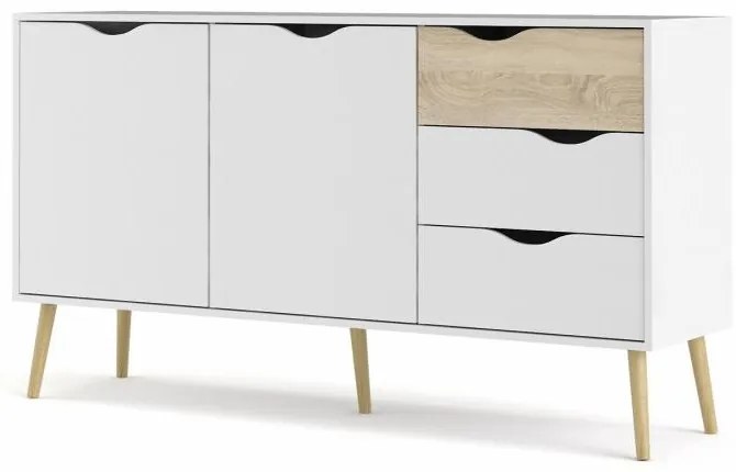 Comoda alba OSLO 75381 cu 3 sertare