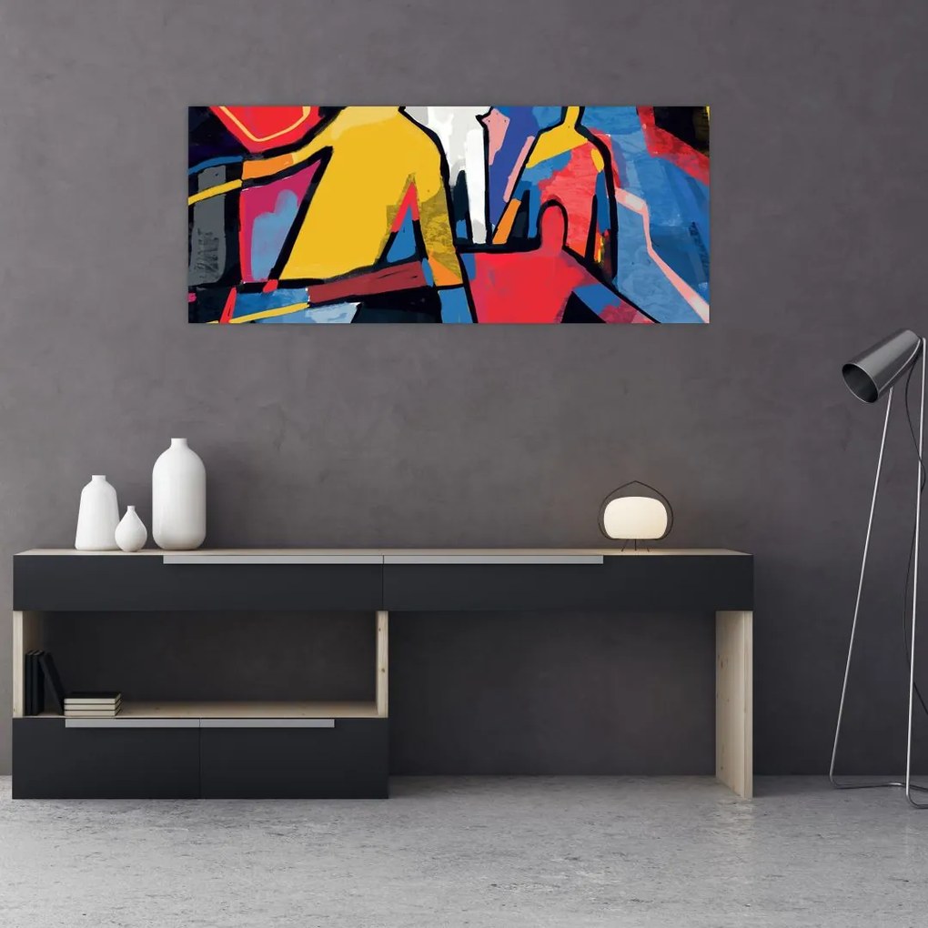 Tablou - Abstract bărbați (120x50 cm)