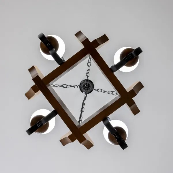 Lustră pe lanț Brilagi QUEEN 4xE14/40W/230V fag/nuc