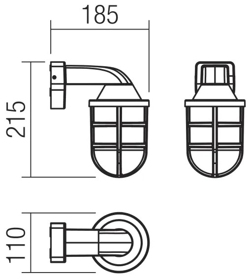 Aplică de exterior CAGE 1xE27/28W/230V IP44 cupru Redo 90206
