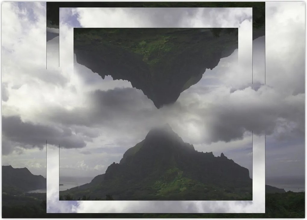 Tablou - Munții din Islanda, colaj geometric (70x50 cm)