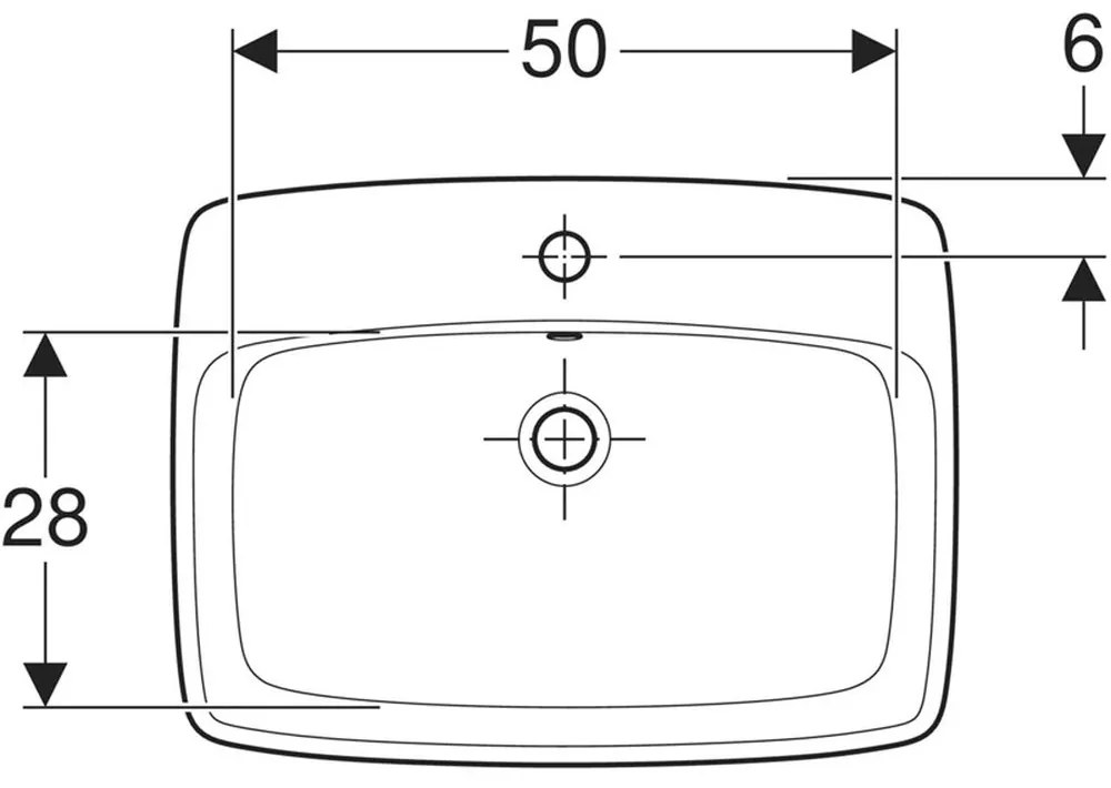 Lavoar baie incastrat alb 60 cm Geberit Selnova Square