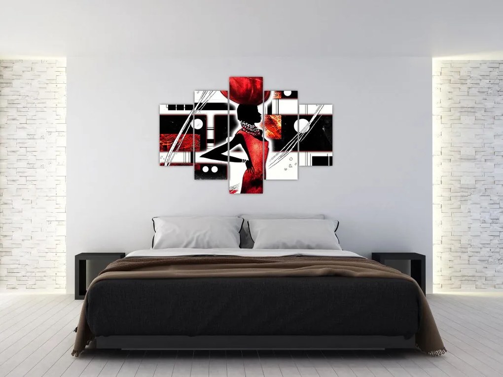 Tablou picuturii cu damă străveche (150x105 cm)