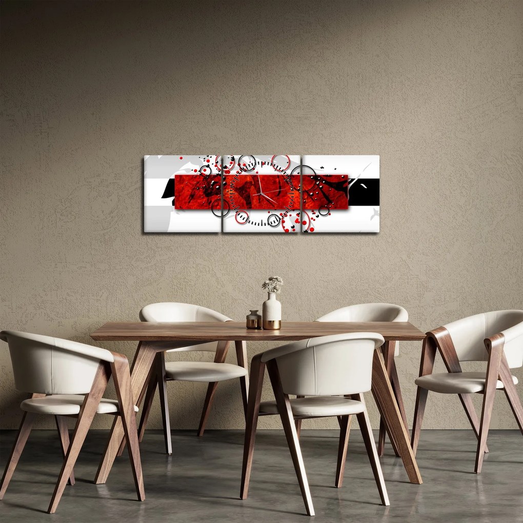 Tablou cu abstracție (cu ceas) (90x30 cm)