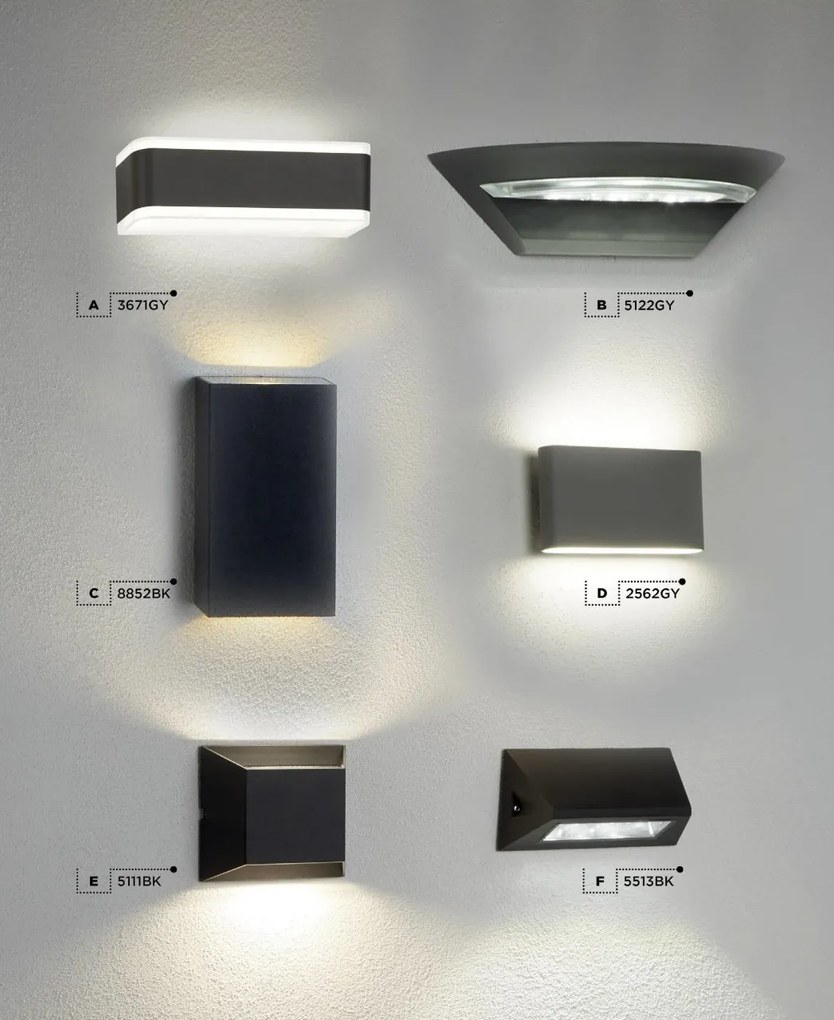 Aplica perete LED de exterior IP44 Down 5513BK SRT