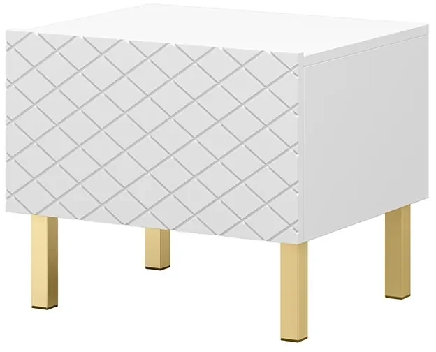 Set de noptiere Scalia II 50 1S 2 buc. - alb mat / picoare aurii