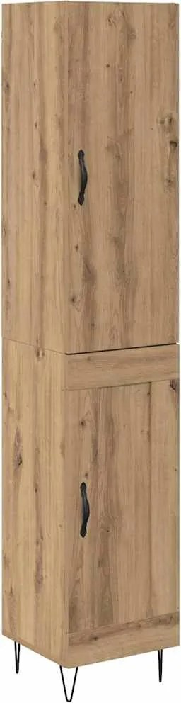 vidaXL Bufet Stejar Artizanal 34,5 x 34 x 90 cm Lemn compozit