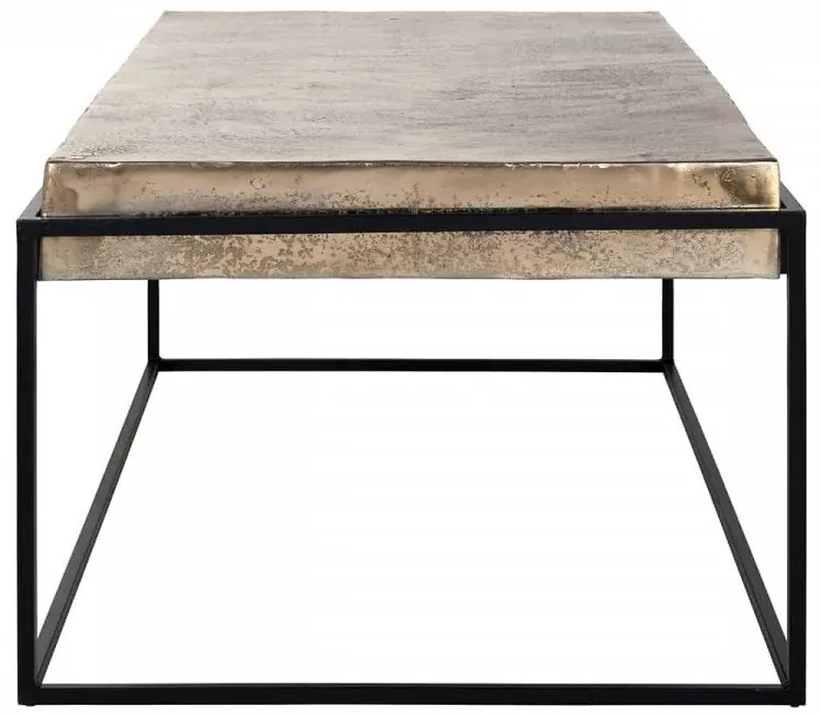 Masuta de cafea dreptunghiulara din metal Calloway 47,5x123x68 cm aurie