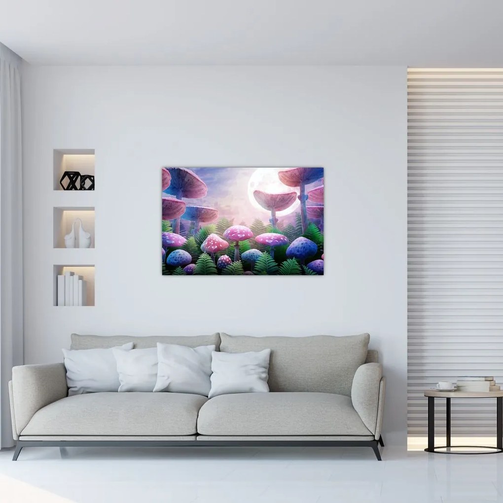 Tablou - Ciuperci sub lună plină (90x60 cm)
