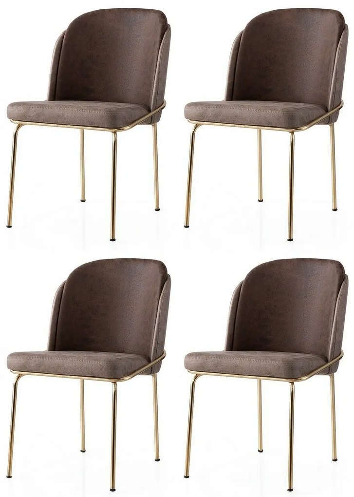 Set de scaune de sufragerie Dore Brown and Gold, 4buc.