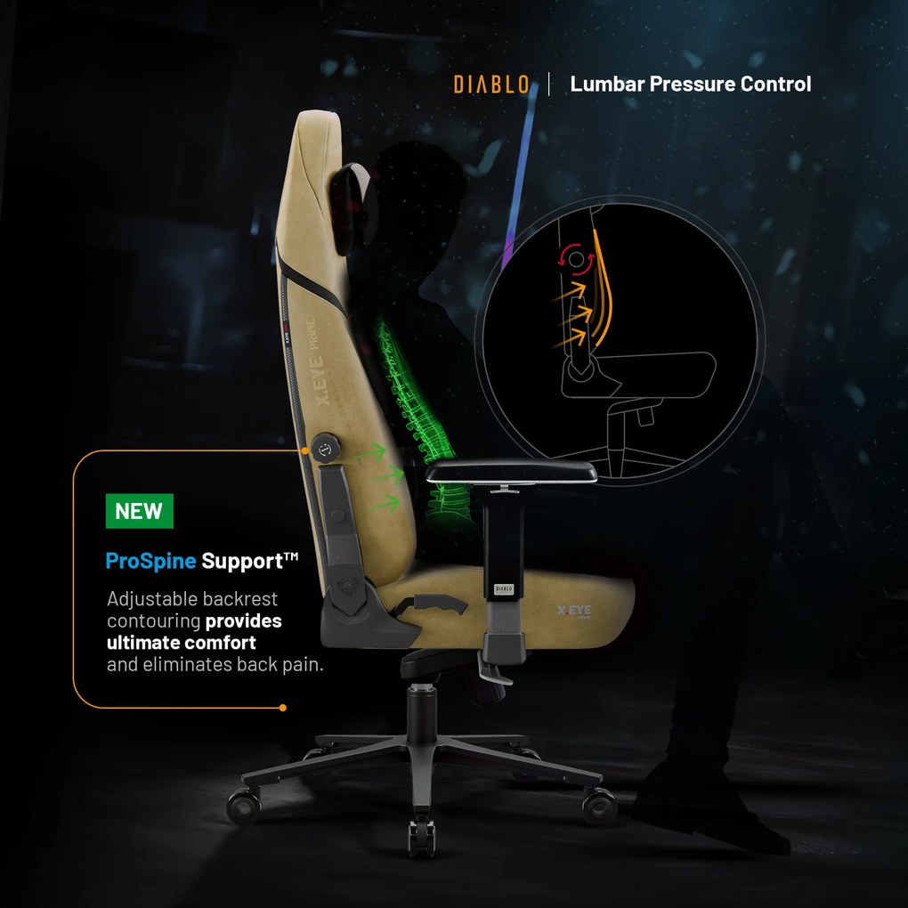 Scaun de gaming Diablo X.Eye Prime Broken Gold Normal Size