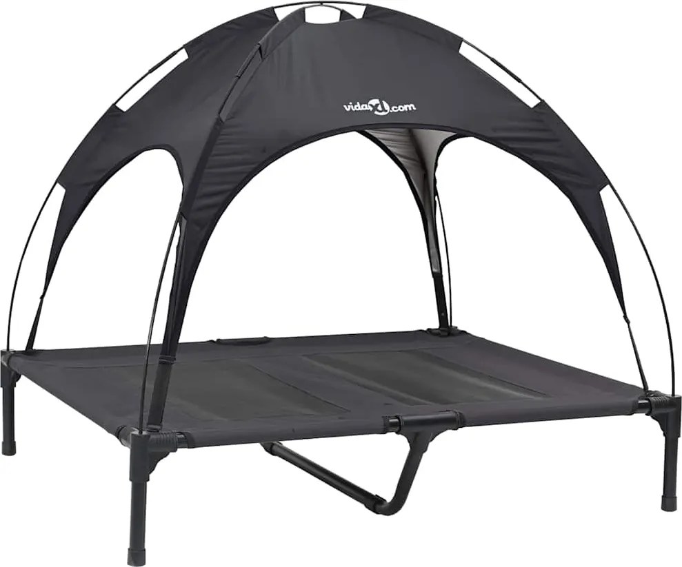 vidaXL Pat pentru câini Manual Negru 92 x 77 x 82,5 cm Oțel