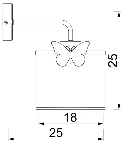 Lampă de perete pentru copii SWEET 1xE27/15W/230V alb/roz/fluture