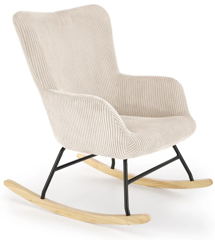Fotoliu tip balansoar Belmiro velvet crem H92 cm