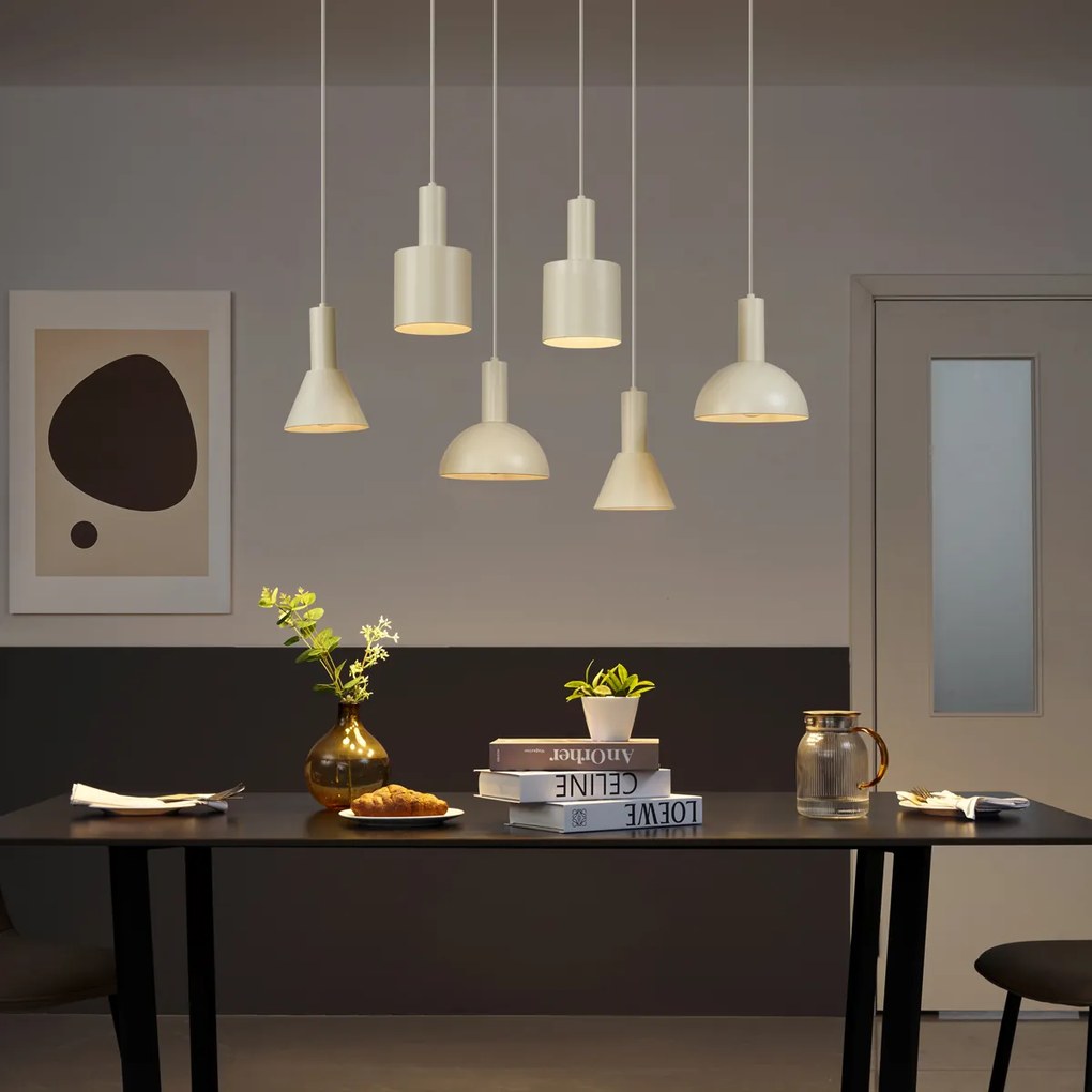 Lampa suspendată scandinavă crem cu 6 lumini - Biles