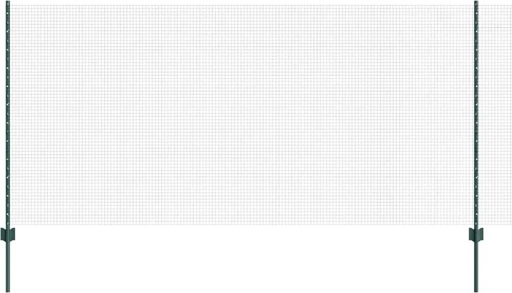 vidaXL Gard cu Stâlp Verde 1,2 x 25 m Oțel și PVC
