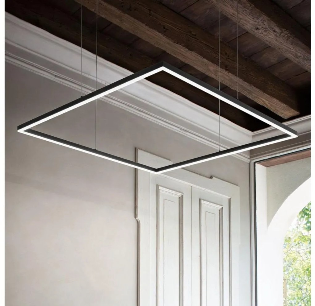 Ideal Lux - Lustră LED suspendată pe cablu ORACLE SLIM LED/44W/230V 3000K 70x70 cm negru