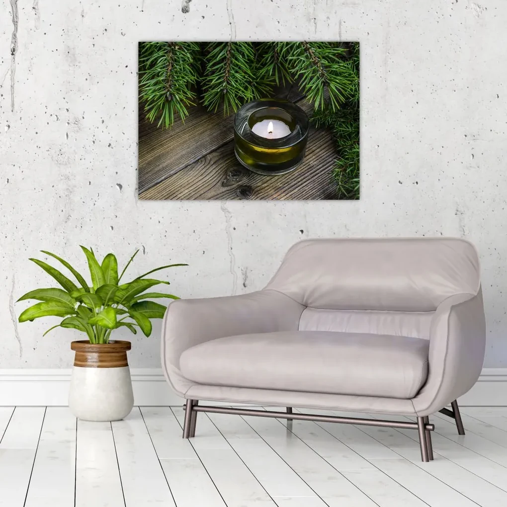 Tablou - lumânare de Crăciun (70x50 cm), în 40 de alte dimensiuni noi