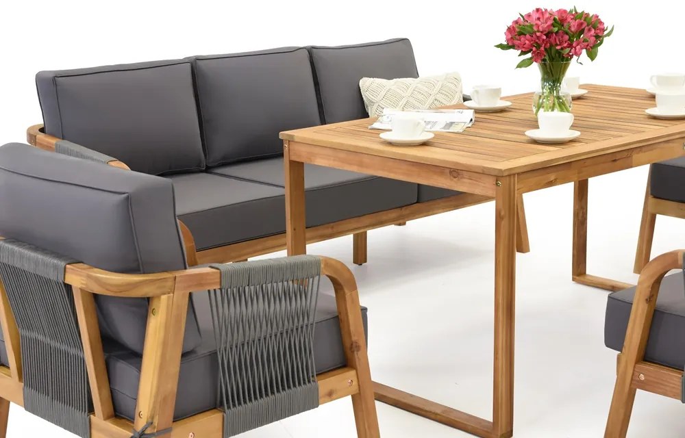 Mobilier de grădină din lemn de salcâm Mumbai Apetito 7 Garden Point