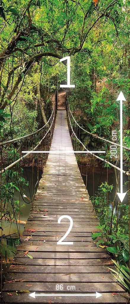 Fototapeta pentru usa JUNGLE BRIDGE 86x200 cm